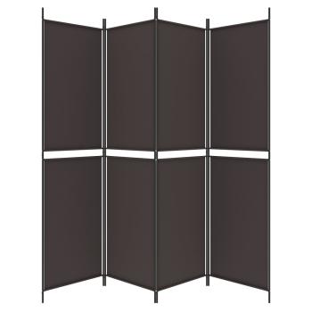 4-tlg. Paravent Braun 200x200 cm Stoff