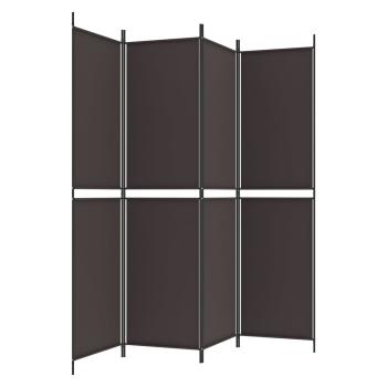 4-tlg. Paravent Braun 200x200 cm Stoff