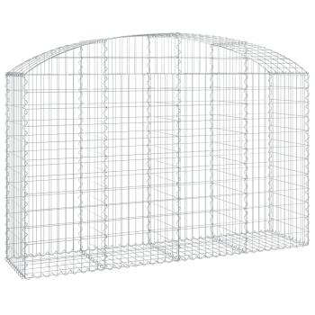Gabione mit Hochbogen 200x50x120/140 cm Verzinktes Eisen