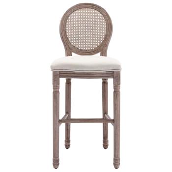 Barhocker 2 Stk. Weiß Leinen