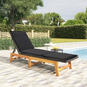 ARDEBO.de - Sonnenliege mit Kissen Poly Rattan & Massivholz Akazie