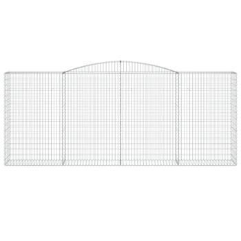 Gabione mit Hochbogen 400x50x160/180 cm Verzinktes Eisen