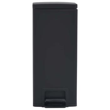 Mülleimer mit Pedal Anti-Fingerabdruck 30 L Schwarz Edelstahl