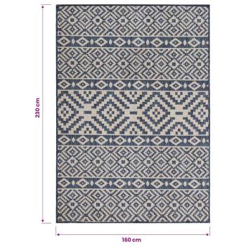 Outdoor-Teppich Flachgewebe 160x230 cm Blau Gestreift