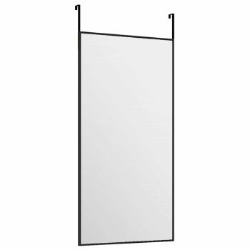 Türspiegel Schwarz 30x60 cm Glas und Aluminium