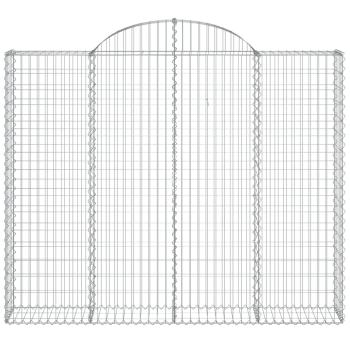 Gabione mit Hochbogen 200x30x160/180 cm Verzinktes Eisen