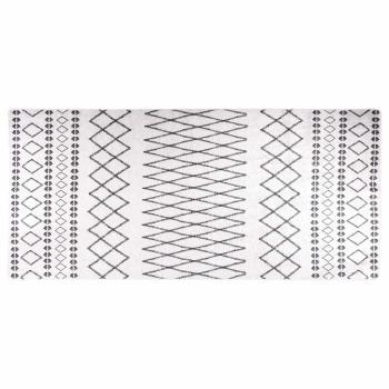 ARDEBO.de - Teppich Waschbar 80x300 cm Weiß und Schwarz