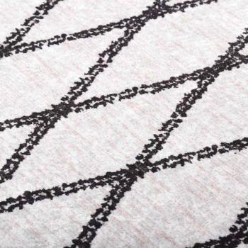 Teppich Waschbar 80x300 cm Weiß und Schwarz