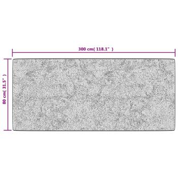 Teppich Waschbar 80x300 cm Weiß und Schwarz