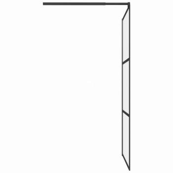Duschwand für Walk-In Dusche 100x195 cm ESG Mattiert Schwarz