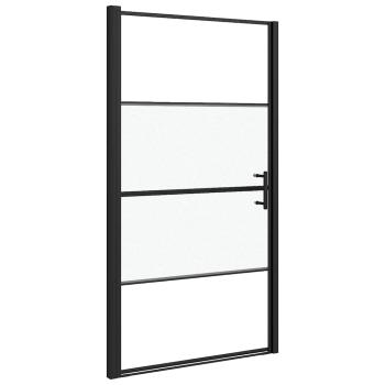 Duschtür 100x178 cm Halbmatt Hartglas Schwarz