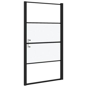 Duschtür 100x178 cm Halbmatt Hartglas Schwarz