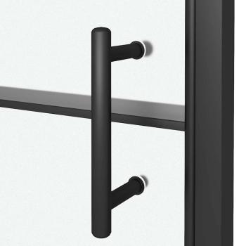 Duschtür 100x178 cm Halbmatt Hartglas Schwarz
