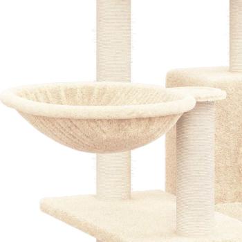 Kratzbaum mit Sisal-Kratzsäulen Creme 82 cm