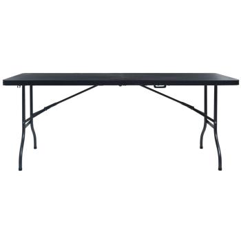 Gartentisch Klappbar Schwarz 180×75×72 cm HDPE Rattan-Optik