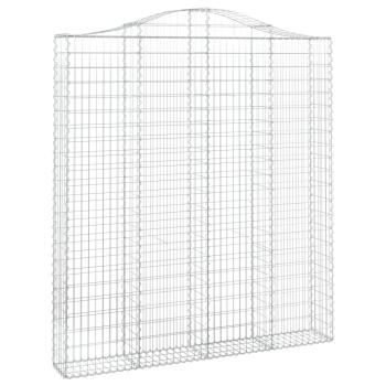Gabione mit Hochbogen 200x30x220/240 cm Verzinktes Eisen