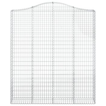 Gabione mit Hochbogen 200x30x220/240 cm Verzinktes Eisen