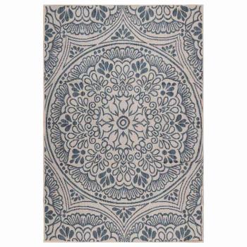ARDEBO.de - Outdoor-Teppich Flachgewebe 160x230 cm Blaues Muster