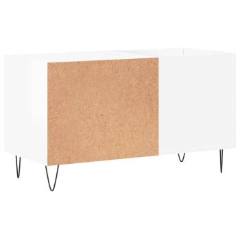 Plattenschrank Hochglanz-Weiß 85x38x48 cm Holzwerkstoff
