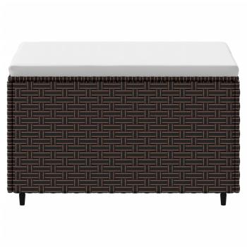 Gartenhocker mit Kissen Braun Poly Rattan