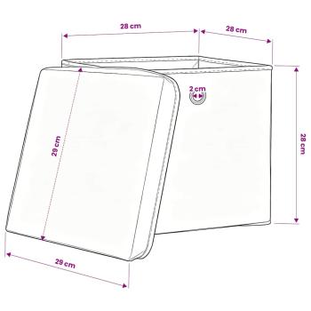 Aufbewahrungsboxen mit Deckeln 4 Stk. 28x28x28 cm Babyblau