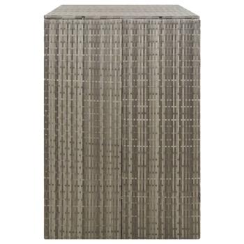 Mülltonnenbox für 2 Tonnen Grau 140x80x117 cm Poly Rattan