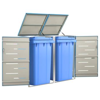 ARDEBO.de - Mülltonnenbox für 2 Tonnen 138x77,5x115 cm Edelstahl