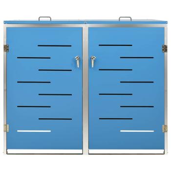 Mülltonnenbox für 2 Tonnen 138x77,5x115 cm Edelstahl