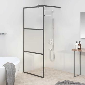 ARDEBO.de - Duschwand für Walk-In Dusche 90x195 cm ESG Halbmattiert Schwarz
