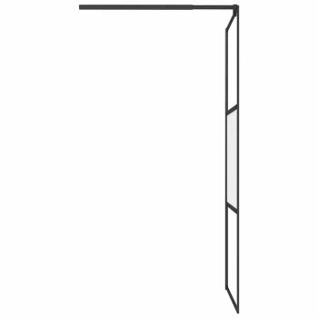 Duschwand für Walk-In Dusche 90x195 cm ESG Halbmattiert Schwarz