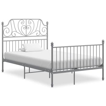 ARDEBO.de - Bettgestell Grau Metall 120x200 cm