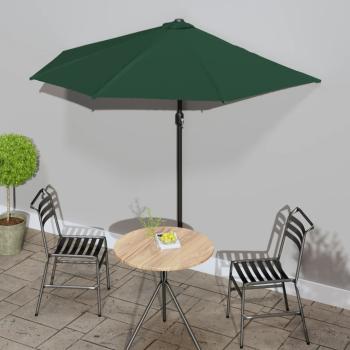 ARDEBO.de - Balkon-Sonnenschirm mit Alu-Mast Grün 270x144 cm Halbrund