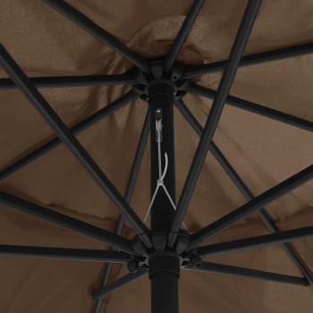 Sonnenschirm mit Metall-Mast 390 cm Taupe