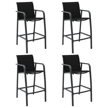 ARDEBO.de - Garten-Barstühle 4 Stk. Schwarz Textilene