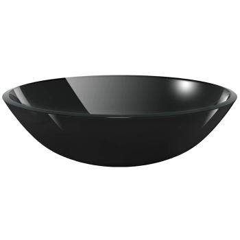 Waschbecken Hartglas 42 cm schwarz