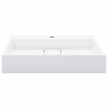 Waschbecken 60 x 38 x 11 cm Mineralguss/Marmorguss Weiß