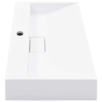 Waschbecken 60 x 38 x 11 cm Mineralguss/Marmorguss Weiß
