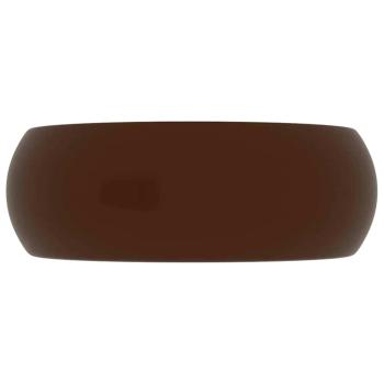 Luxuriöses Waschbecken Rund Matt Dunkelbraun 40x15 cm Keramik
