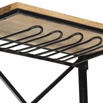 Traktor-Weinschrank Weiß 49x31x172 cm Raues Mangoholz
