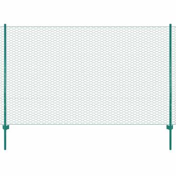 ARDEBO.de - Maschendrahtzaun mit Pfosten Stahl 25 x 1,5 m Grün