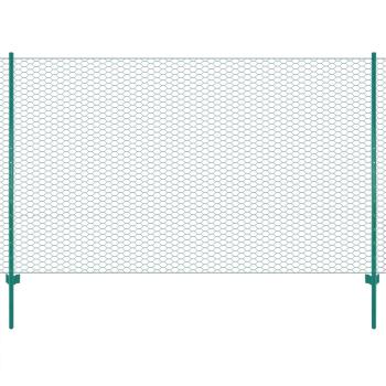 ARDEBO.de - Maschendrahtzaun mit Pfosten Stahl 25 x 2 m Grün