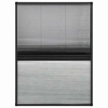 Insektenschutz-Plissee für Fenster Alu 80x120 cm mit Jalousie