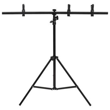 Hintergrundst?nder T-Form Schwarz 91x60x(70-200) cm