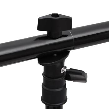 Hintergrundst?nder T-Form Schwarz 91x60x(70-200) cm