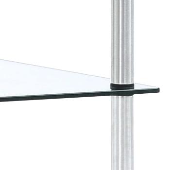 Regal mit 4 Ablagen Transparent 40x40x100 cm Hartglas