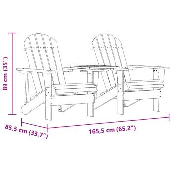 Adirondack-Gartenstühle mit Tisch Massivholz Tanne