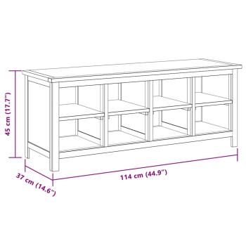 Schuhregal 114x37x45 cm Massivholz Eiche