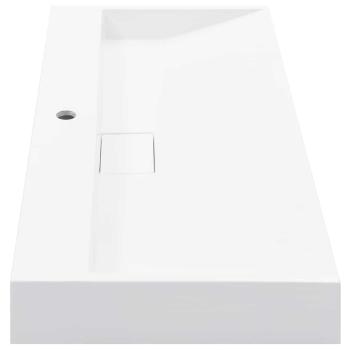 Waschbecken 100 x 46 x 11 cm Mineralguss/Marmorguss Weiß