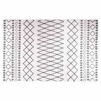 ARDEBO.de - Teppich Waschbar Schwarz und Weiß 160x230 cm