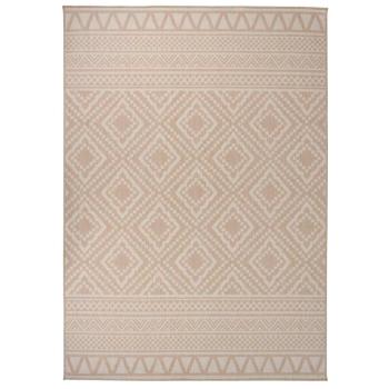 ARDEBO.de - Outdoor-Teppich Flachgewebe 140x200 cm Braun Gestreift